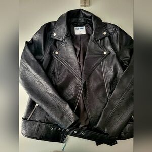 OLD NAVY Oversized Moto Jacket Faux Leather Size XS ❤️